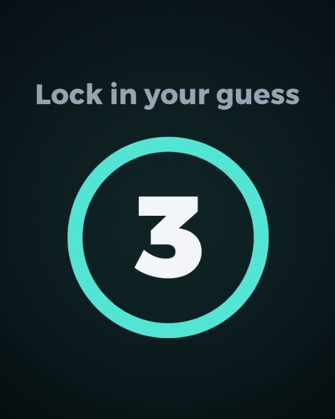 Countdown card reading: Lock in your guess, 3